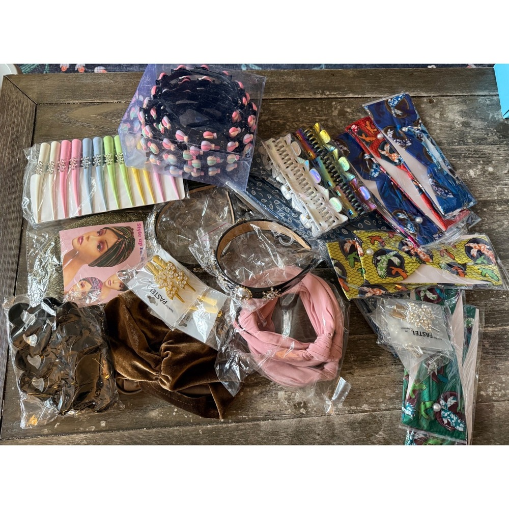 Bulk Hair Accessories Lot Headbands Clips Pearl Bee Velvet Pastel Rhinestone